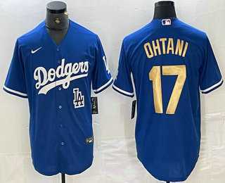 Men's Los Angeles Dodgers #17 Shohei Ohtani Blue Gold Stitched Cool Base Nike Jerseys,We sell and wholesale Men's Los Angeles Dodgers #17 Shohei Ohtani Blue Gold Stitched Cool Base Nike Jerseys on line form chian!